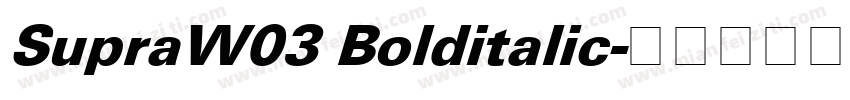 SupraW03 Bolditalic字体转换